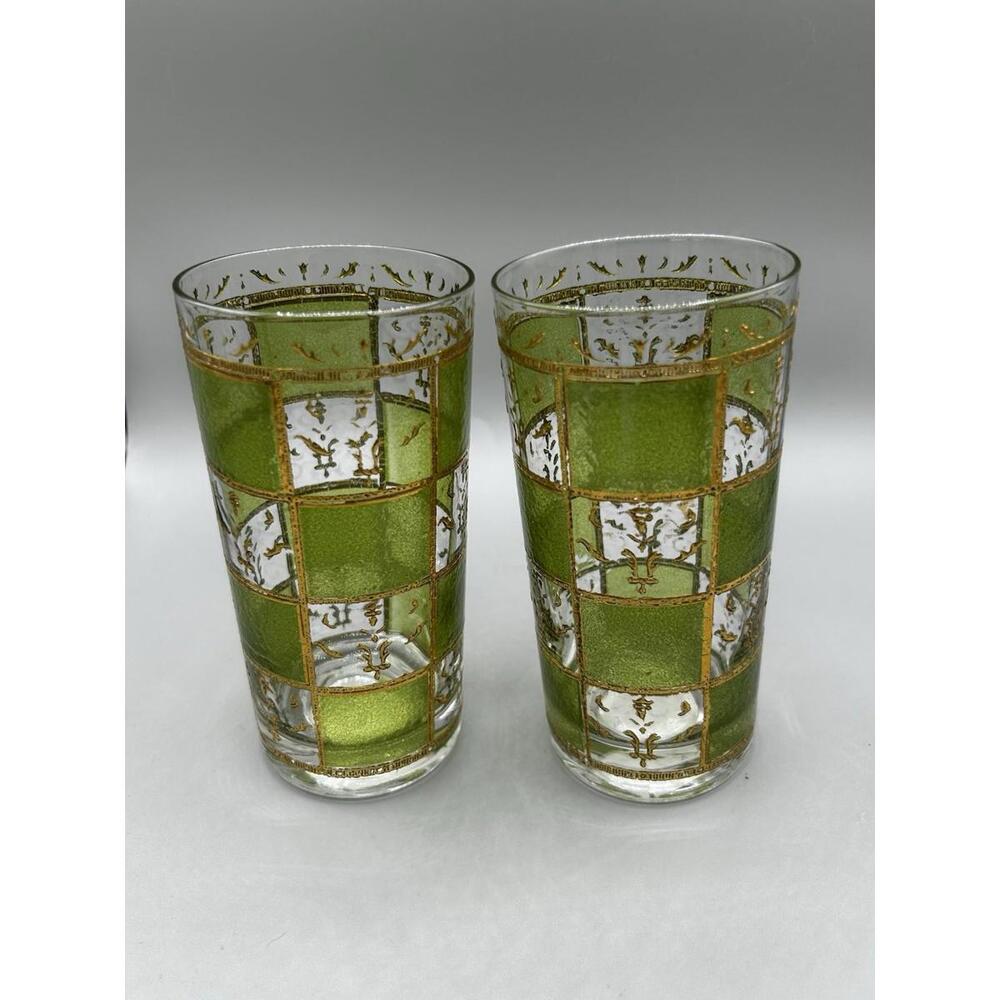 Vintage 1950 Glasses Set Of 2 Prado Green by CULVER